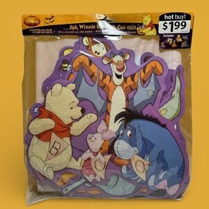 Disney Winnie the Pooh Cut Outs 6 pk Large - Glitter & Plain RARE 2011 Halloween